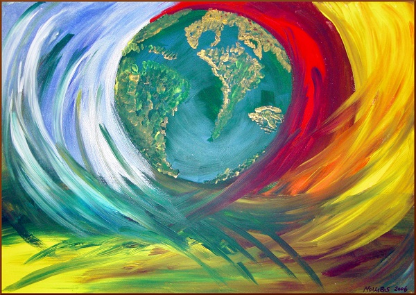 Die Erde in ihren Elementen, Acryl